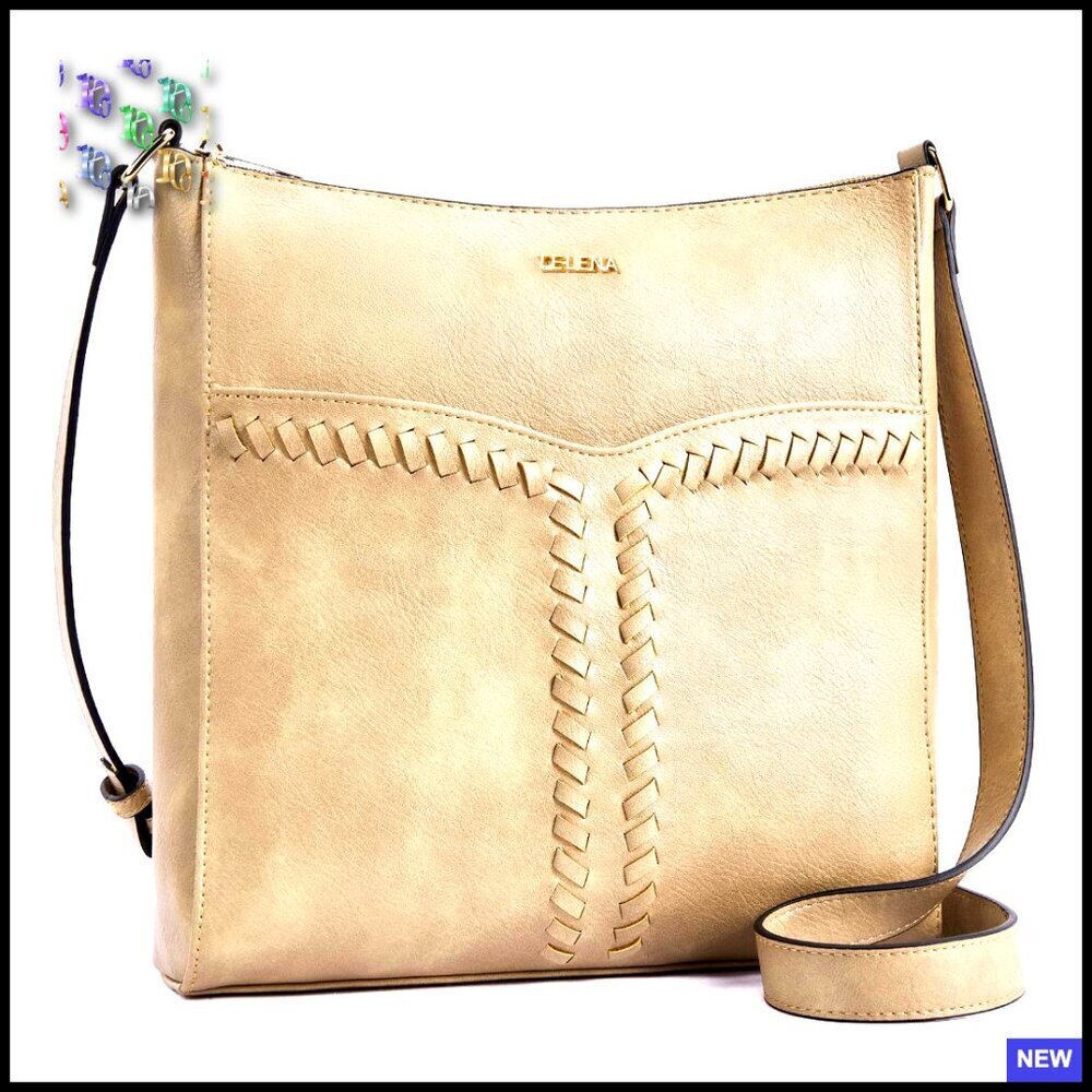 Trendy Vegan Leather Crossbody Bucket Hobo Bag Adjustable Guitar Strap